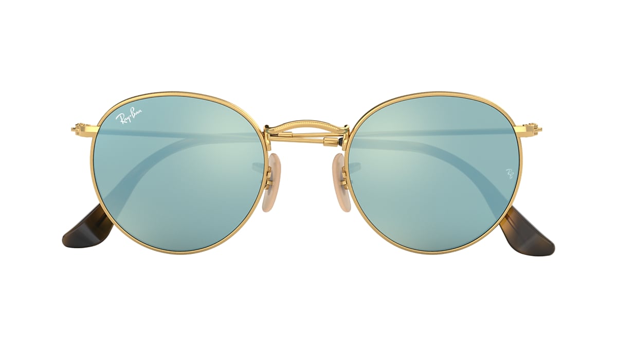 Methode Torrent Pelgrim Round Flat Lenses Sunglasses in Gold and Silver | Ray-Ban®
