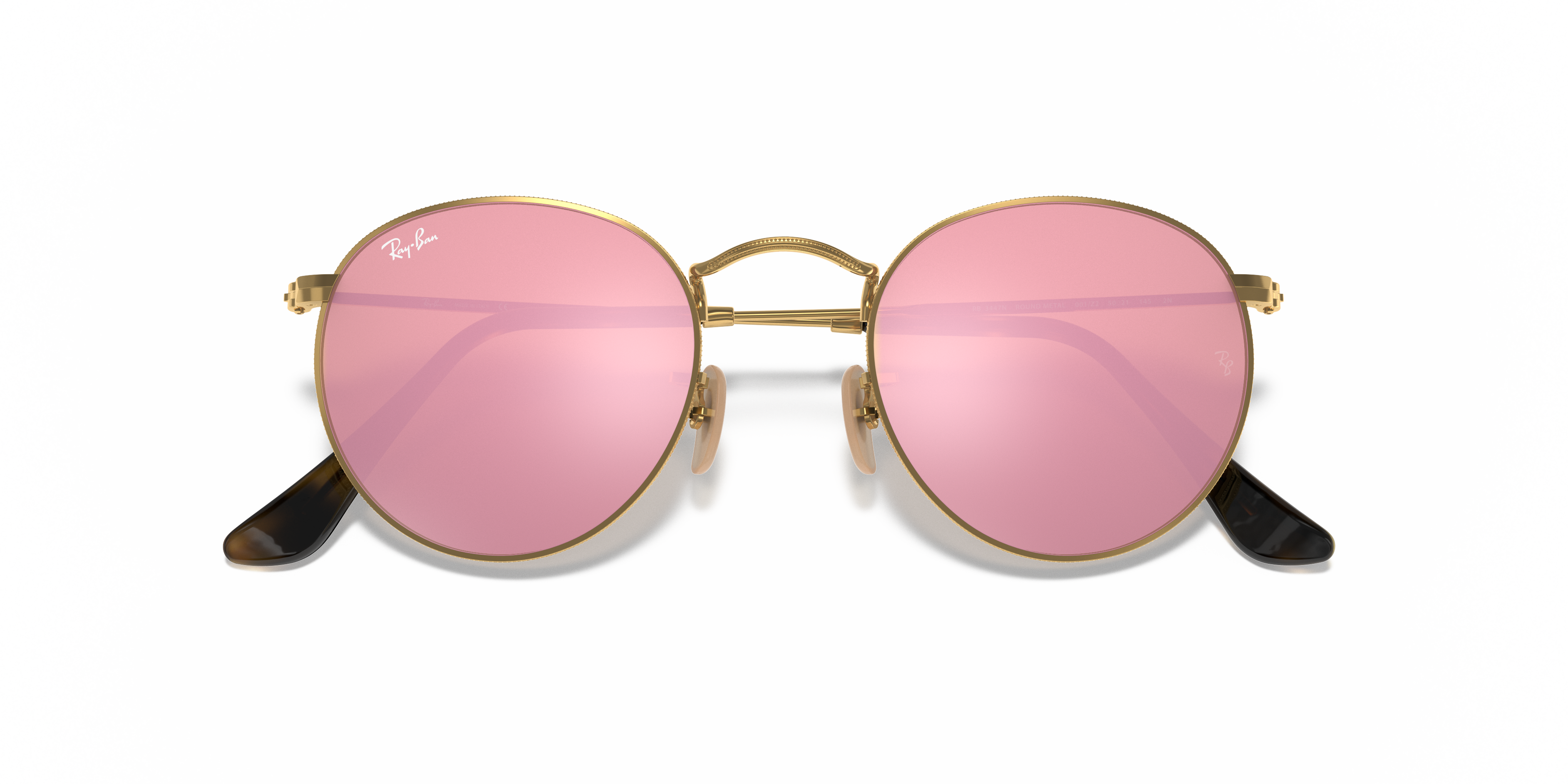 rayban round metal pink