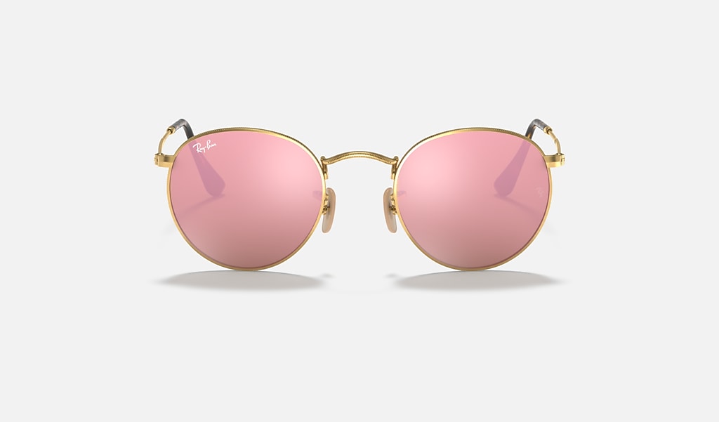 Round Flat Lenses Sunglasses in Gold and Copper