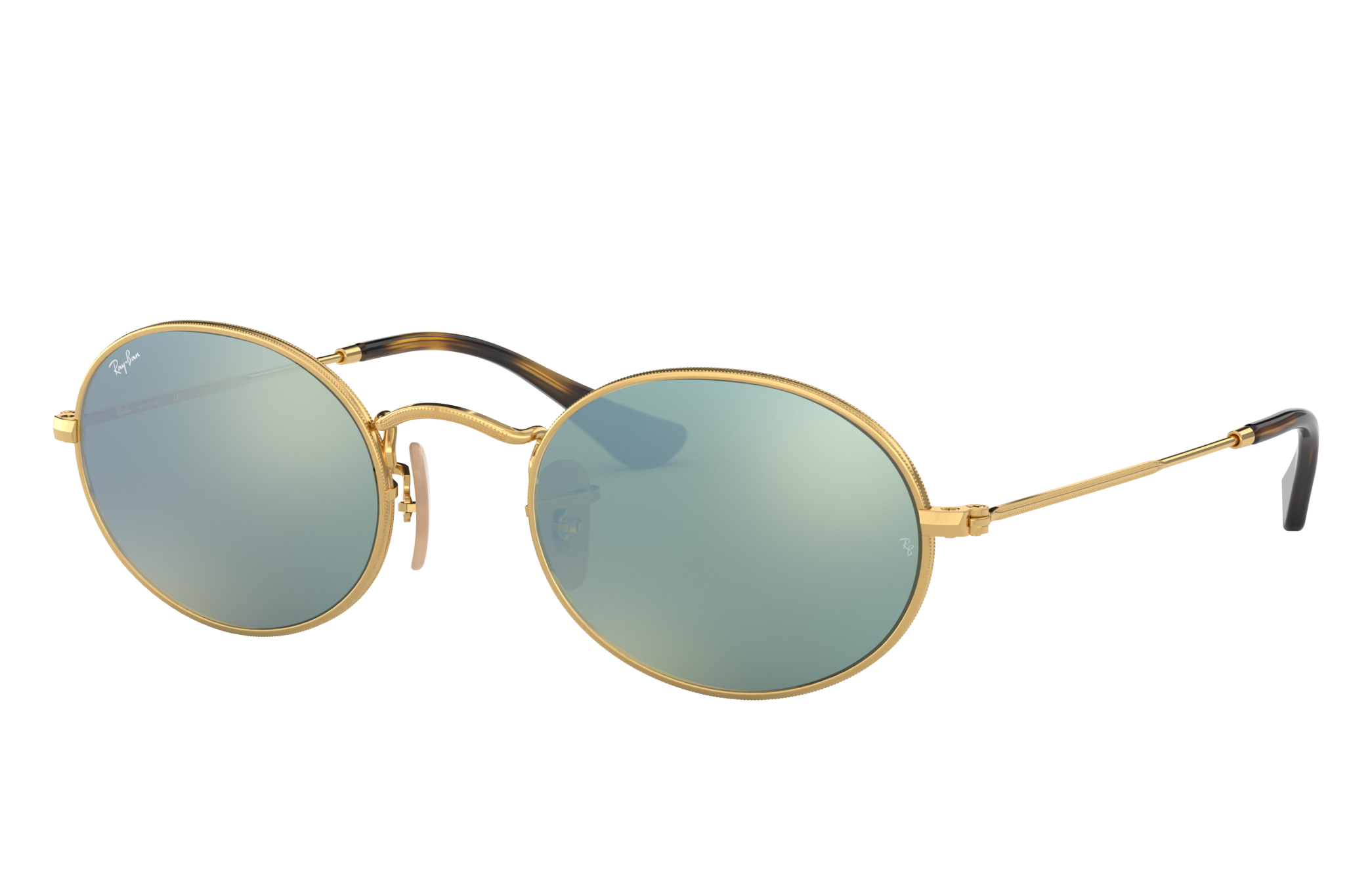 ray ban oval flat sunglasses
