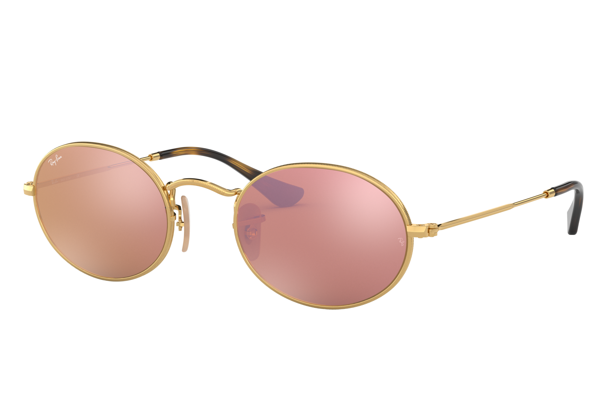 Oval Flat Lenses Sunglasses in Gold and Copper | Ray-Ban®