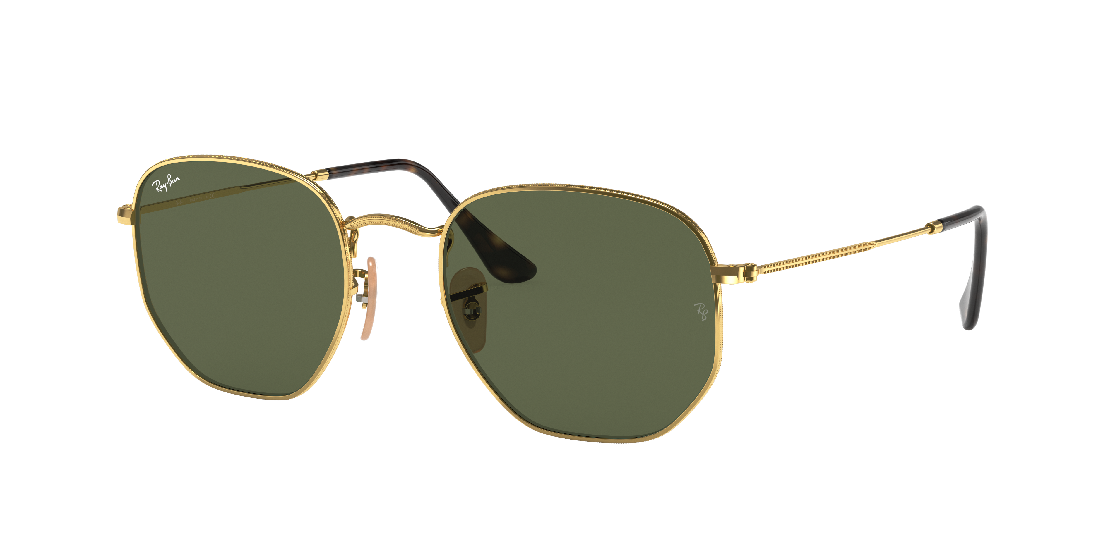 aanvaardbaar Airco maart Hexagonal Flat Lenses Sunglasses in Gold and Green | Ray-Ban®