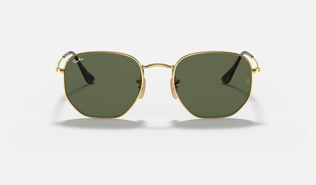 aanvaardbaar Airco maart Hexagonal Flat Lenses Sunglasses in Gold and Green | Ray-Ban®