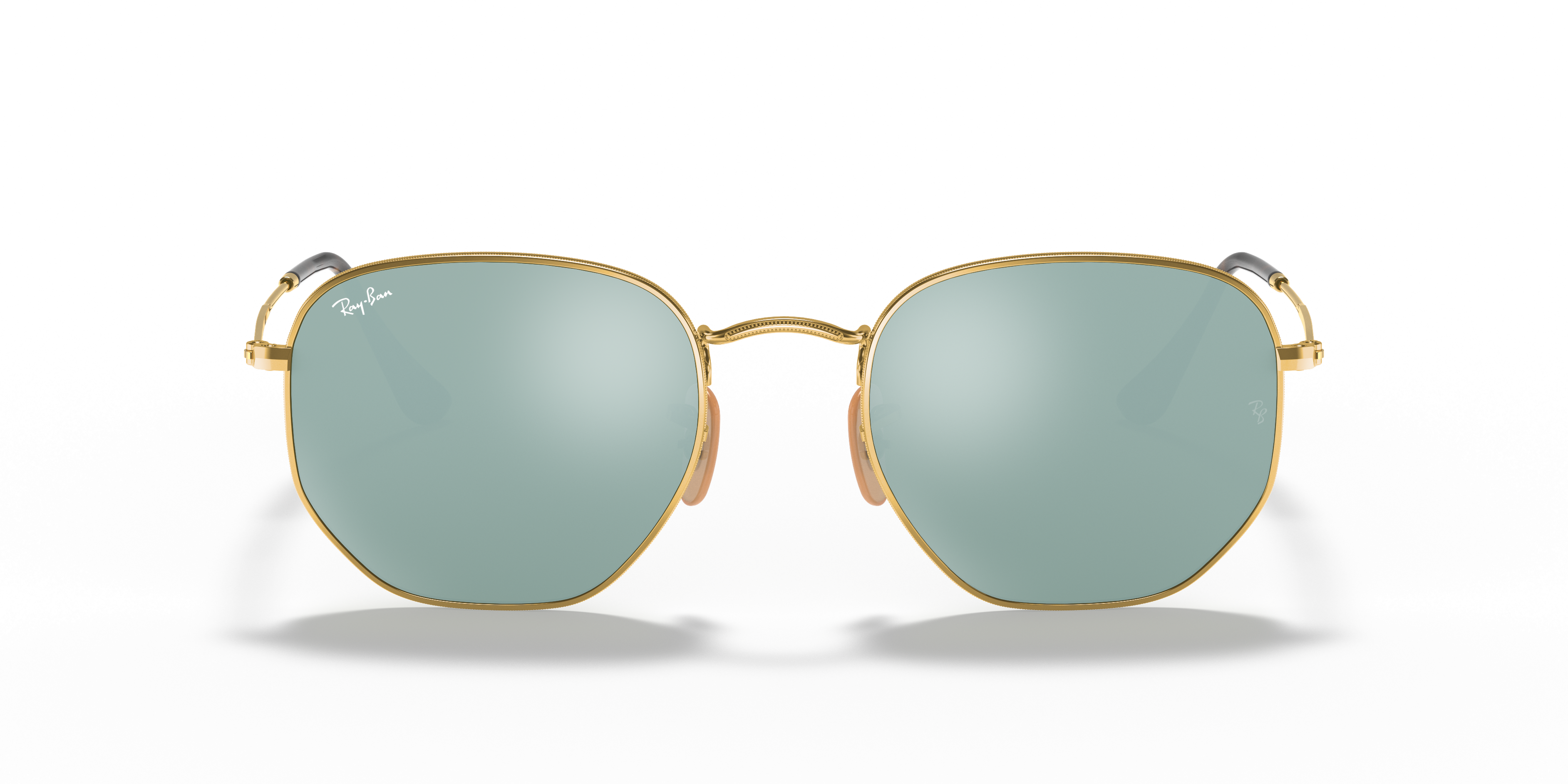 rayban hexagonal silver