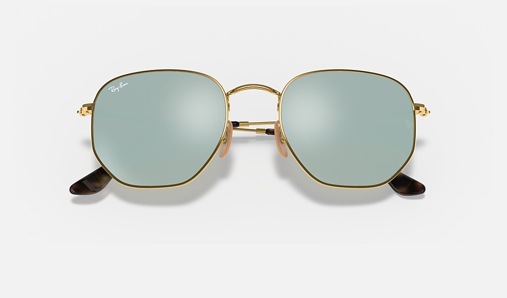 Hexagonal Flat Lenses Sunglasses in Dourado and Prateado | Ray-Ban®