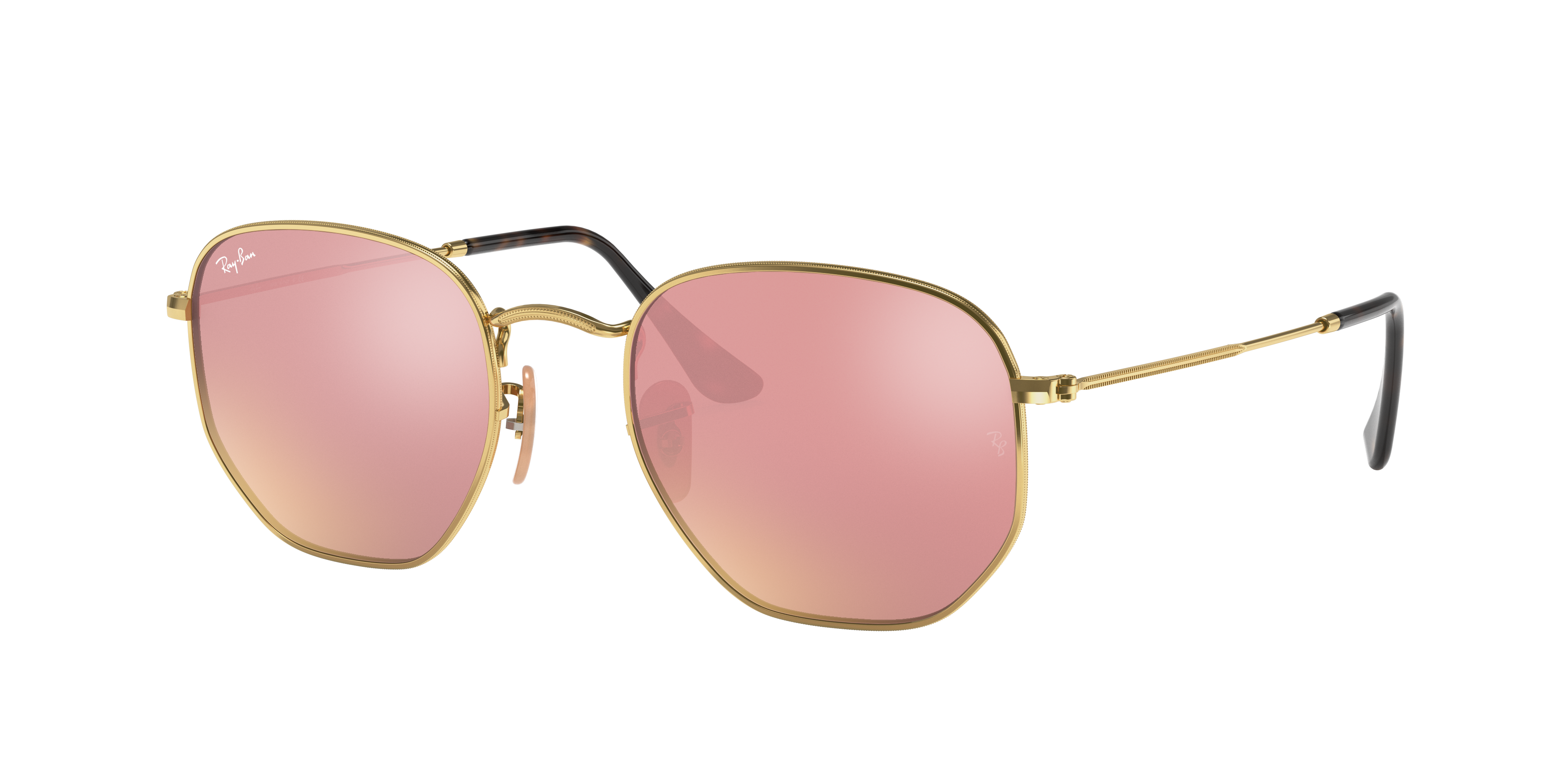 ei salto Midden Hexagonal Flat Lenses Sunglasses in Gold and Copper - RB3548N | Ray-Ban® US