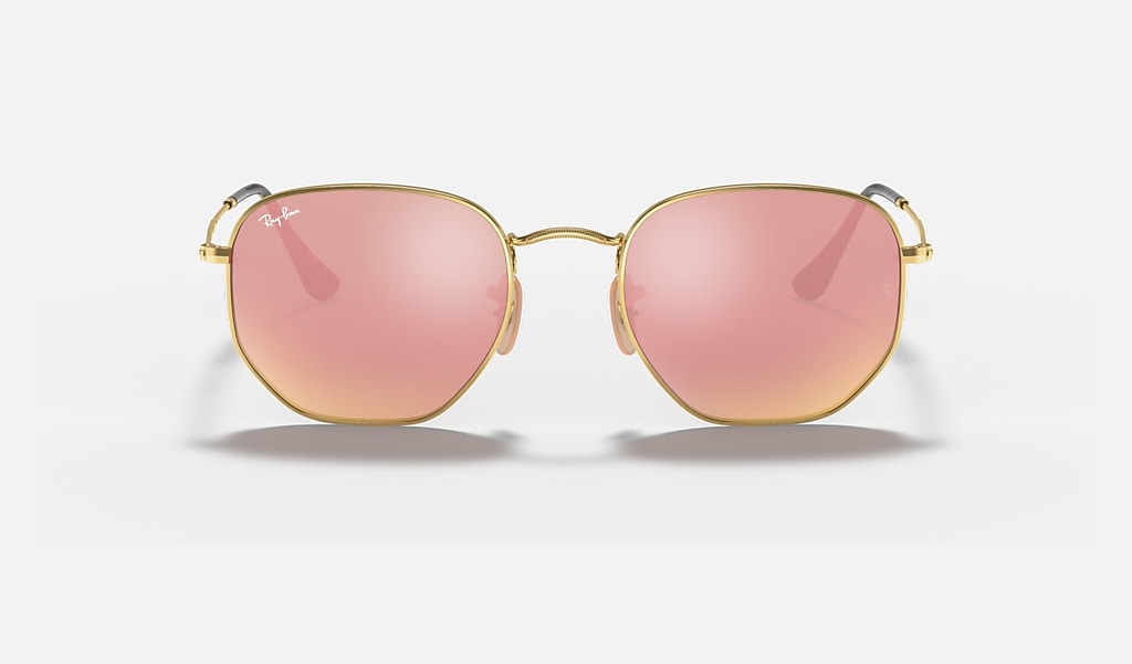 Hexagonal Flat Lenses Sunglasses in Gold and Copper | Ray-Ban®