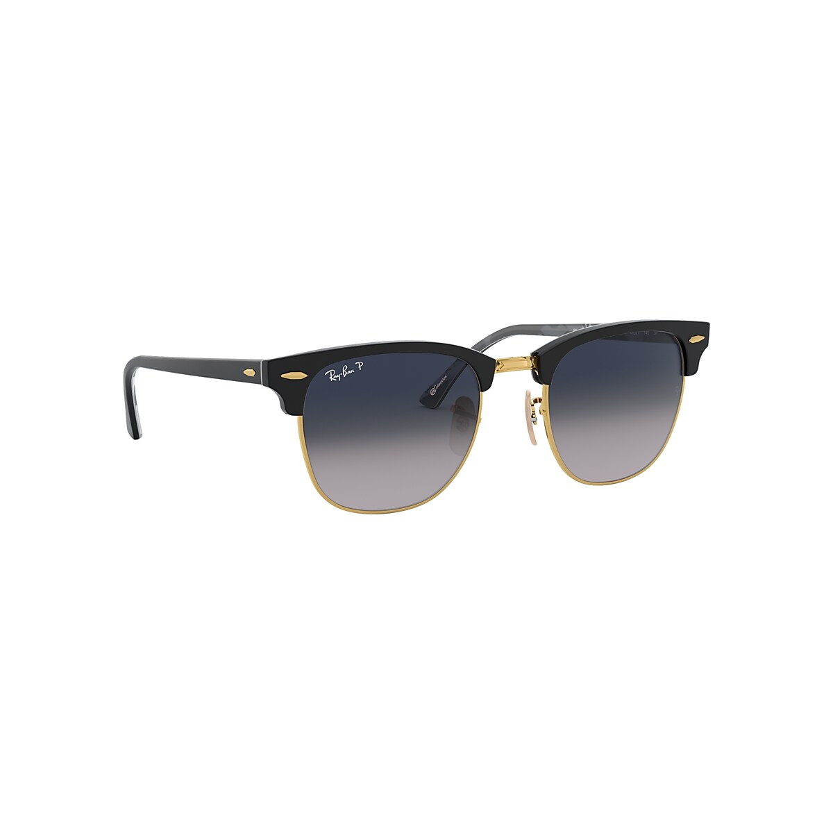 Ray-Ban RB3016 Clubmaster Classic 51 Black & Wrinkled Black On Black  Polarized Sunglasses