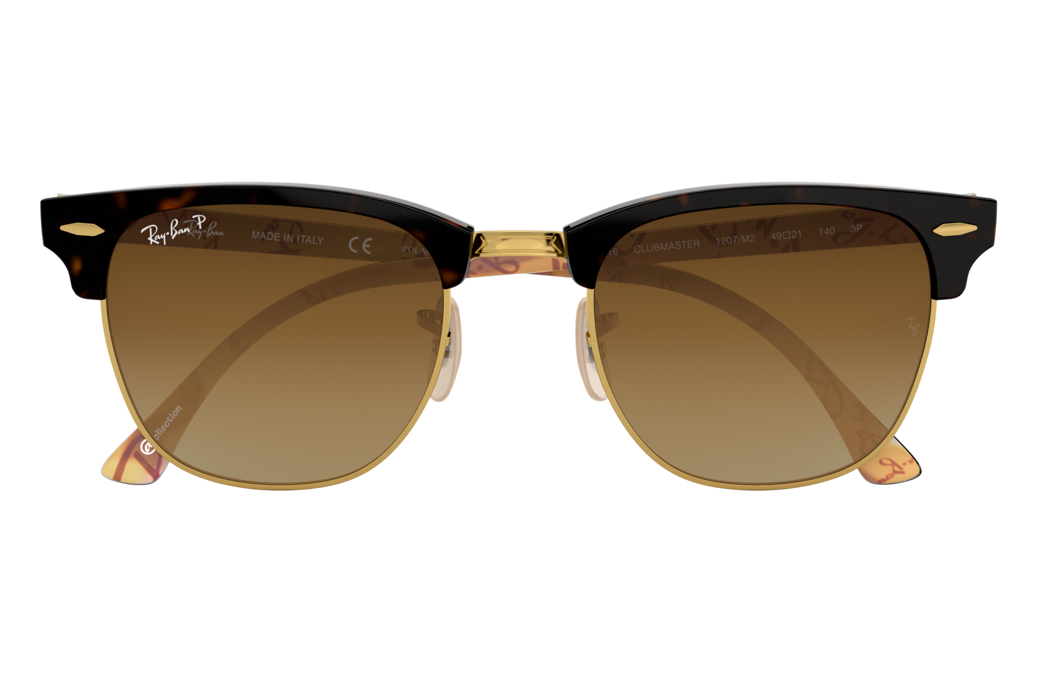 ray ban clubmaster tortoise brown lens