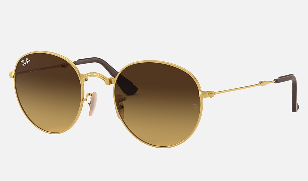 uitbarsting Wolf in schaapskleren doel Round Folding @collection Sunglasses in Gold and Brown | Ray-Ban®