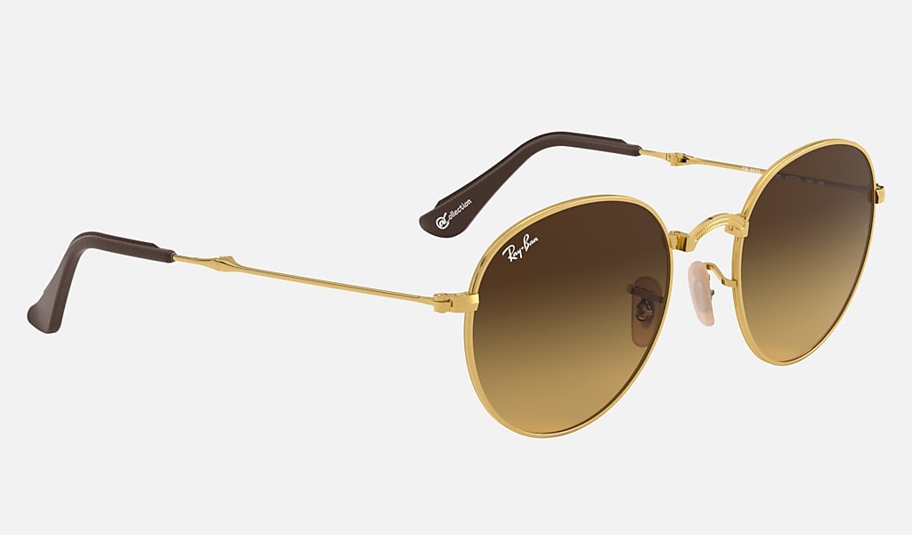 Round Folding @collection Sunglasses in Gold and Brown | Ray-Ban®