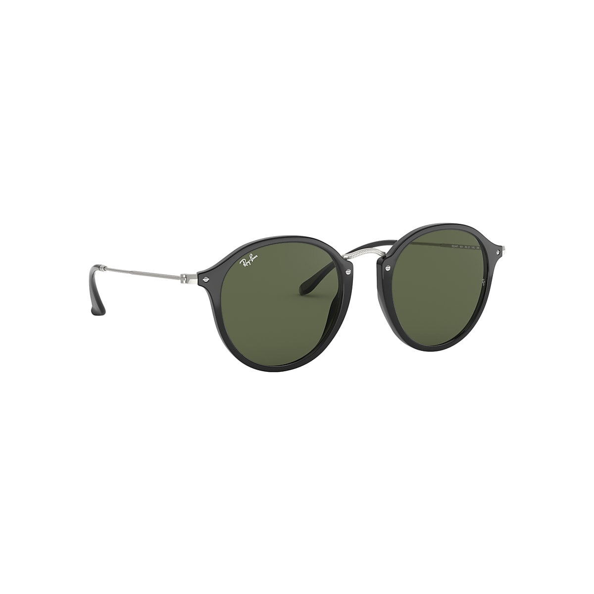 Round Fleck Sunglasses in Black and Green | Ray-Ban®