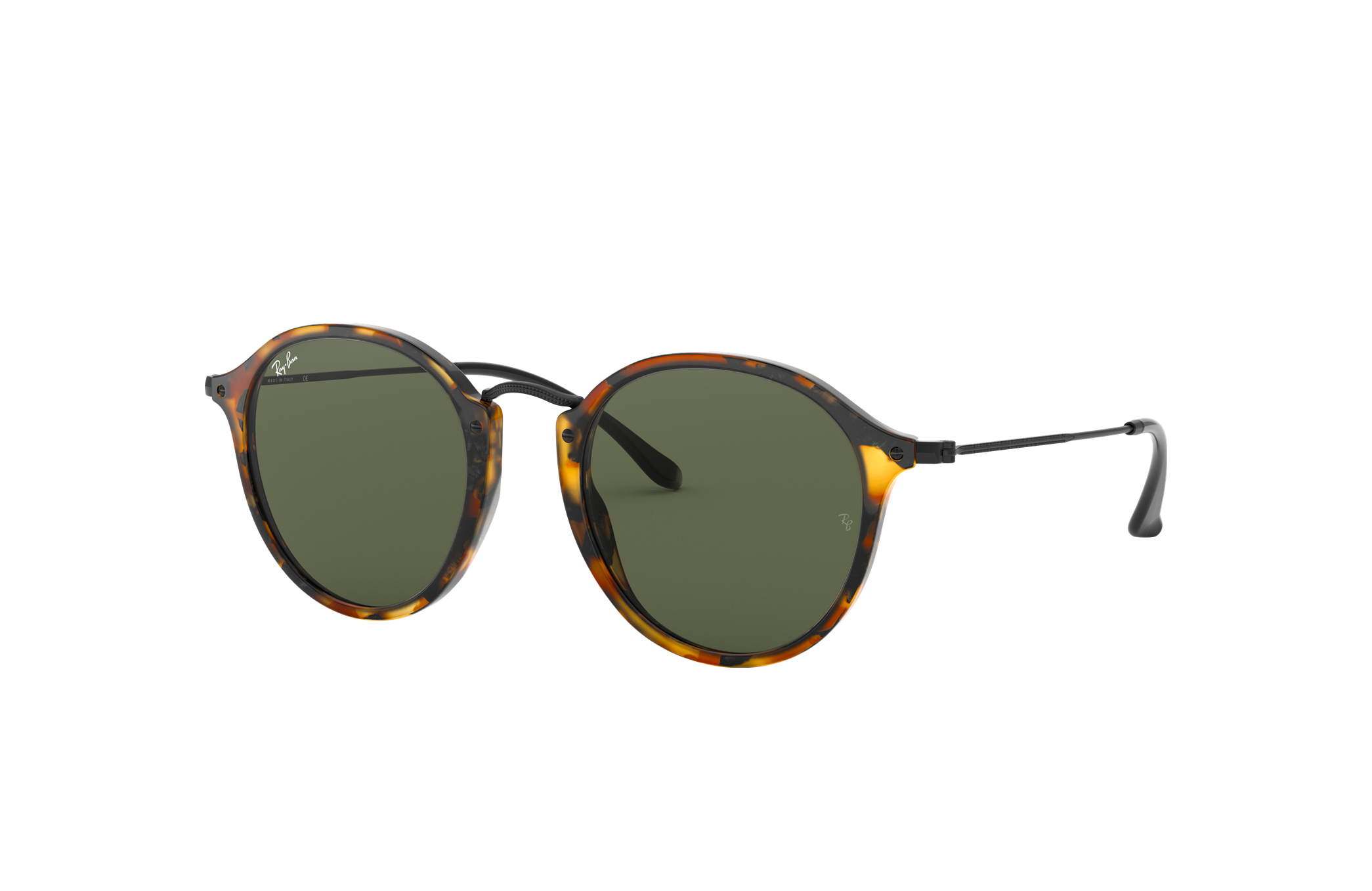 ray ban round fleck tortoise