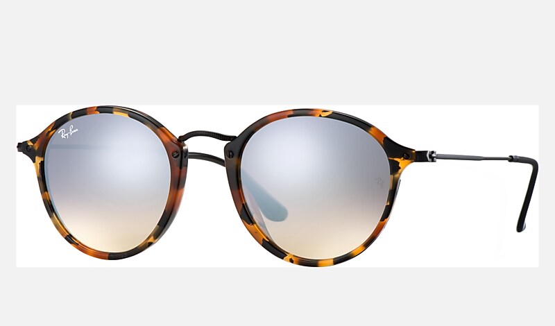 ROUND FLECK FLASH LENSES GRADIENT Sunglasses in Spotted Black