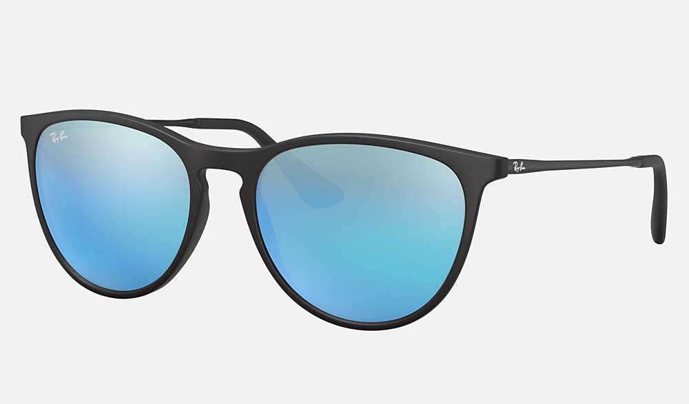 ERIKA KIDS Sunglasses in Rubber Black and Blue Flash