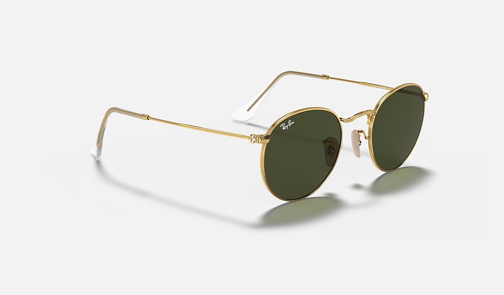 Wees Mooi Markeer Round Metal Sunglasses in Gold and Green | Ray-Ban®