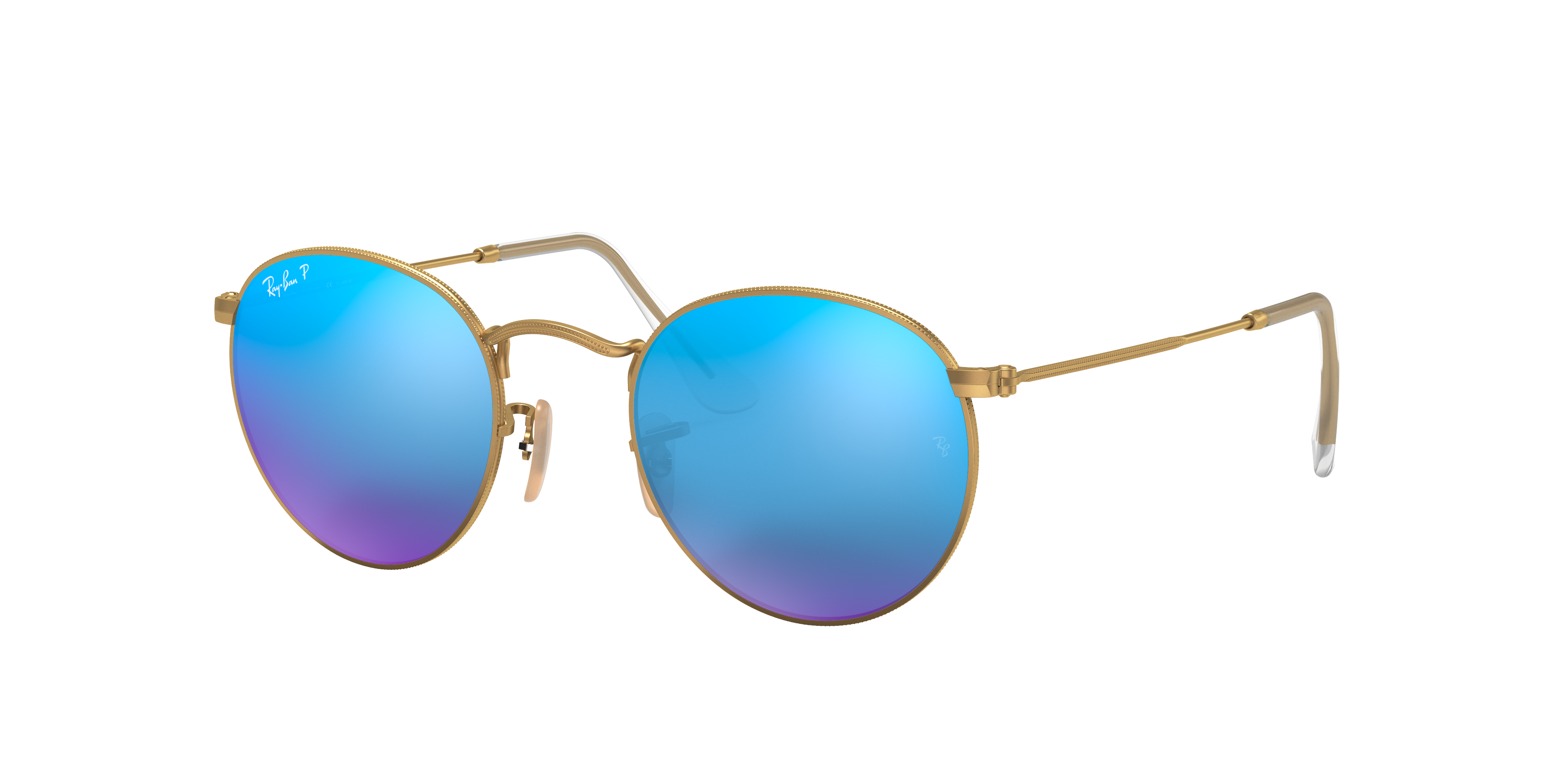 Arriba 62+ imagen ray ban sunglasses round blue