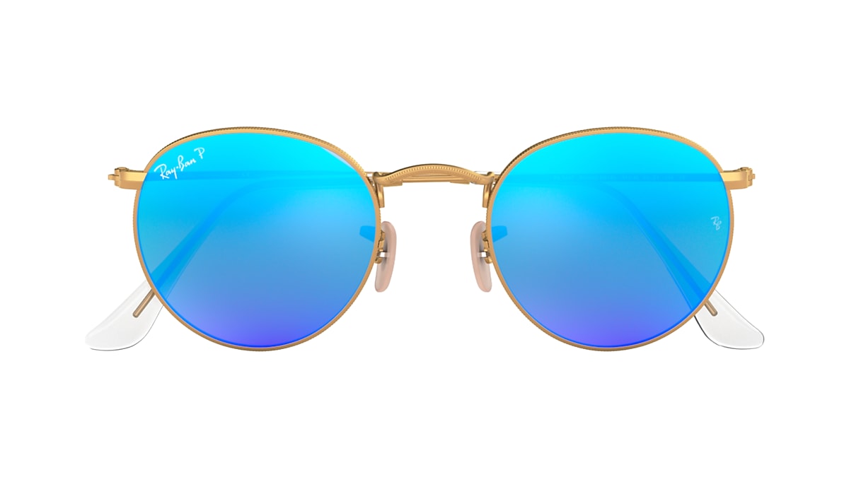 Gafas de Sol Round Flash Lenses en Oro Azul | Ray-Ban®