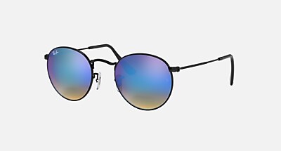 ray-ban round flash polarized blue mirror sunglasses Blue Flash Lenses Ray Ban Round Metal Blue Polarized Ray-Ban  main image 2