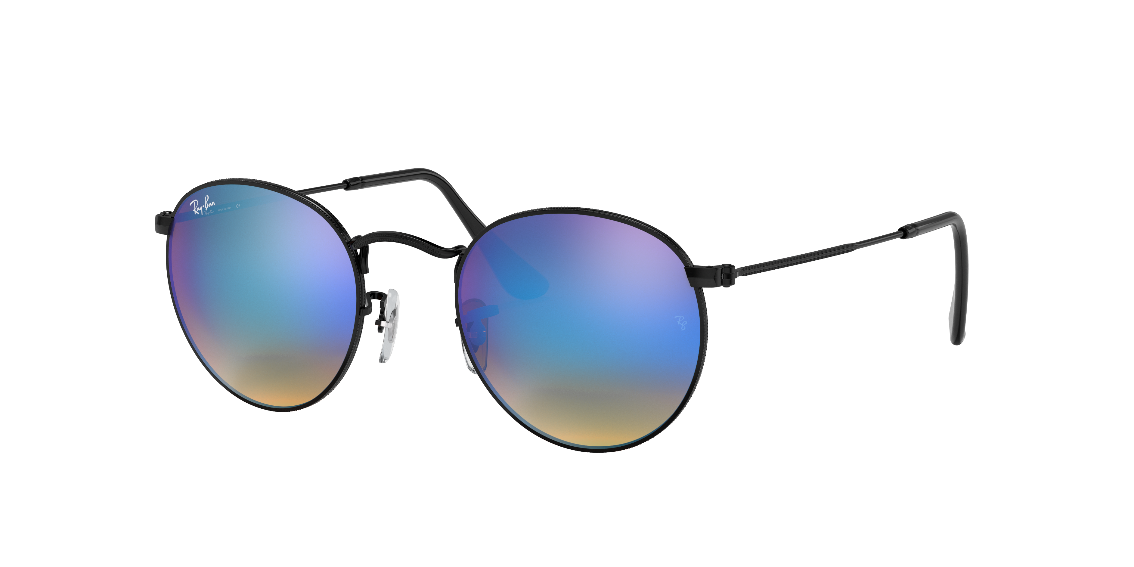 Zwembad esthetisch Huiswerk Round Flash Lenses Gradient Sunglasses in Black and Blue | Ray-Ban®