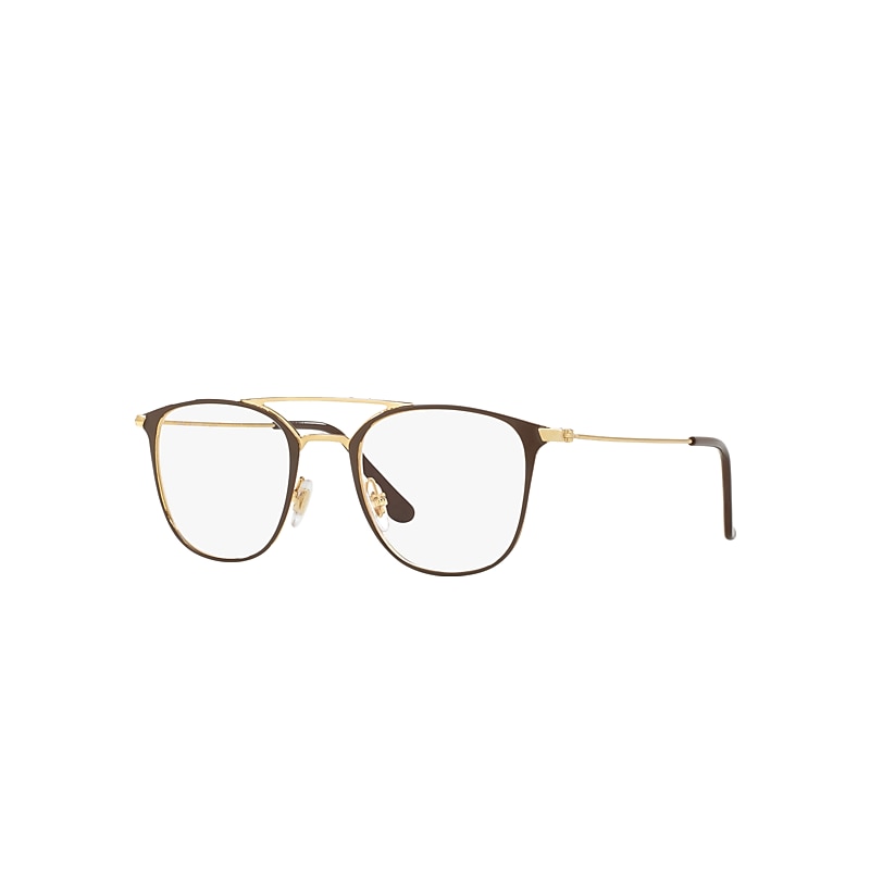 Ray-Ban Rb6377 Optics Eyeglasses Gold Frame Clear Lenses Polarized 50-21