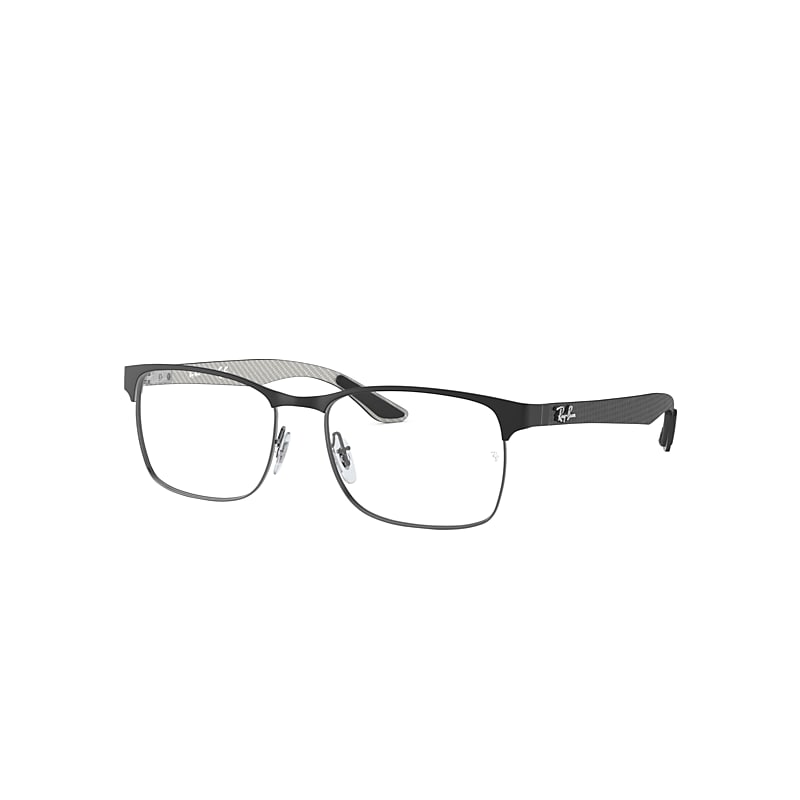 Ray-Ban Rb8416 Optics Eyeglasses Black On Gunmetal Frame Clear Lenses Polarized 55-17