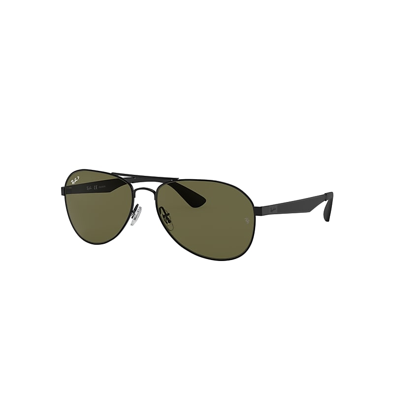 Ray-Ban Rb3549 Sunglasses Black Frame Green Lenses Polarized 61-16