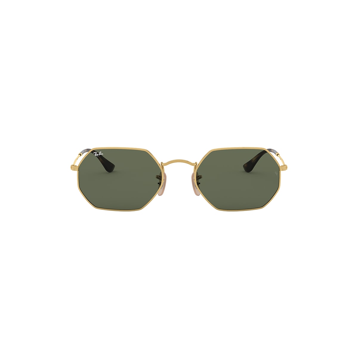 Octagonal Classic Sunglasses in Gold and Green | Ray-Ban®