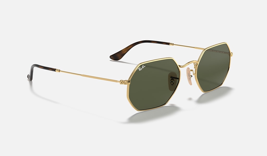 bescherming Verkeersopstopping Adolescent Octagonal Classic Sunglasses in Gold and Green - RB3556N | Ray-Ban® US