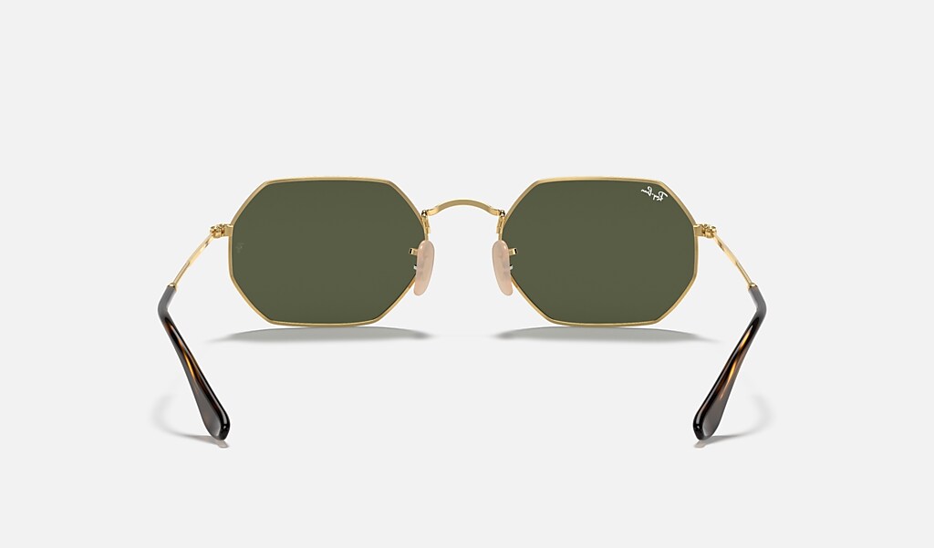 Octagonal Classic Sunglasses in Gold and Green | Ray-Ban®