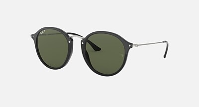 ROUND FLECK Sunglasses in Black and G-15 Green (49-21) - RB2447