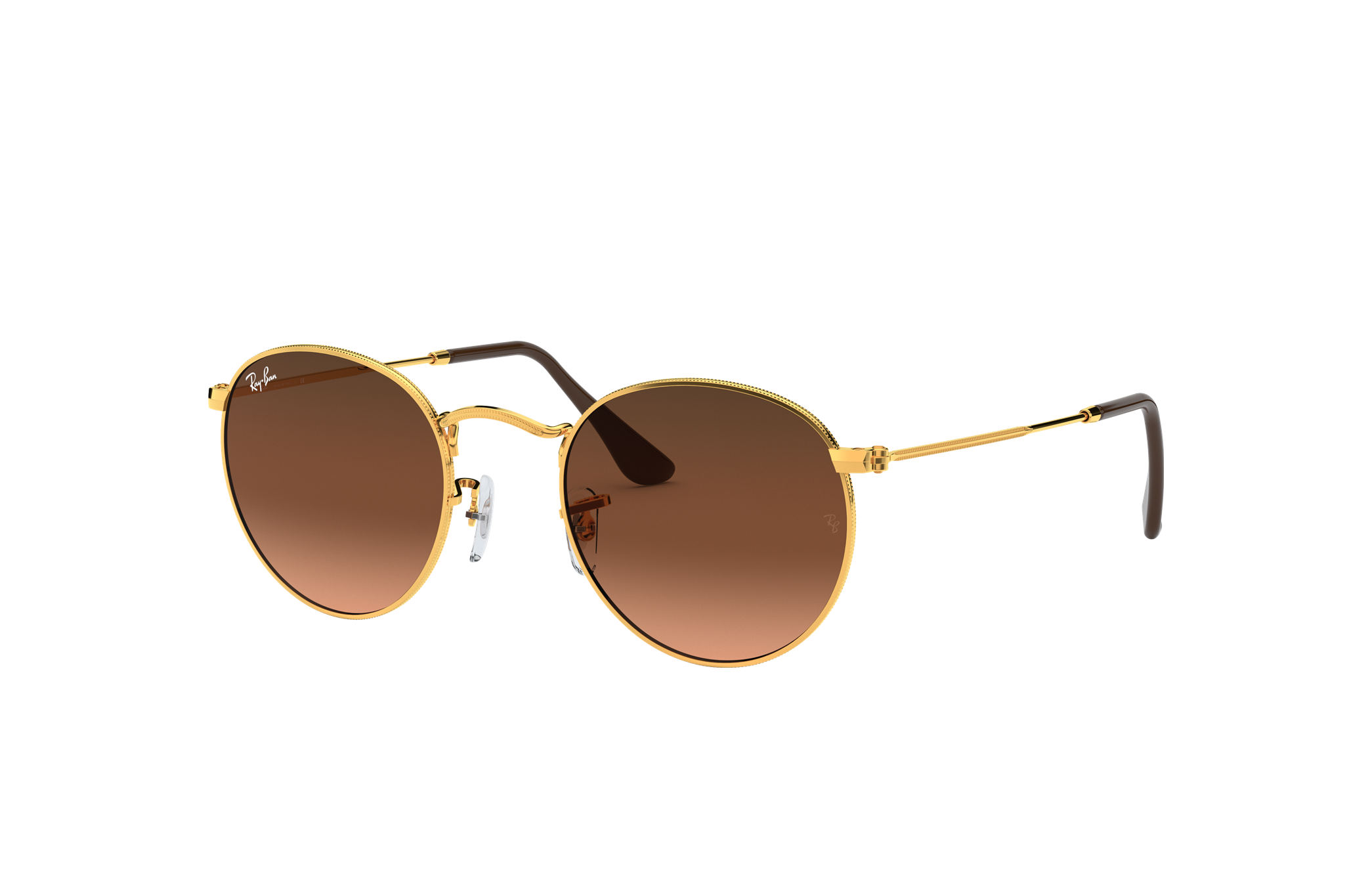 ray ban round metal brown