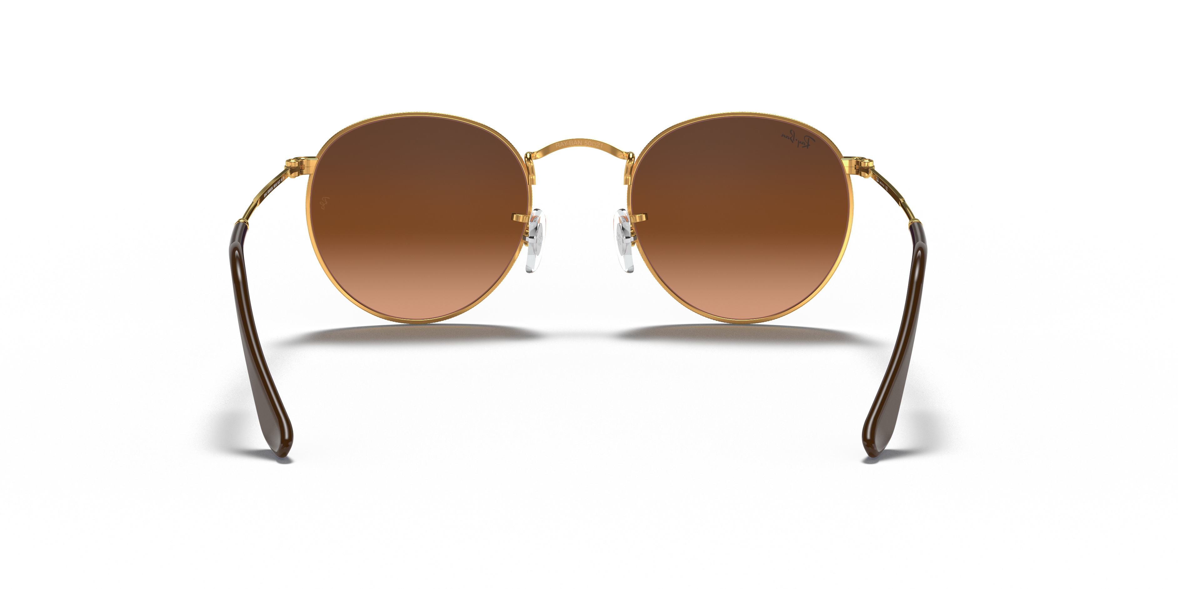 ray ban round metal brown