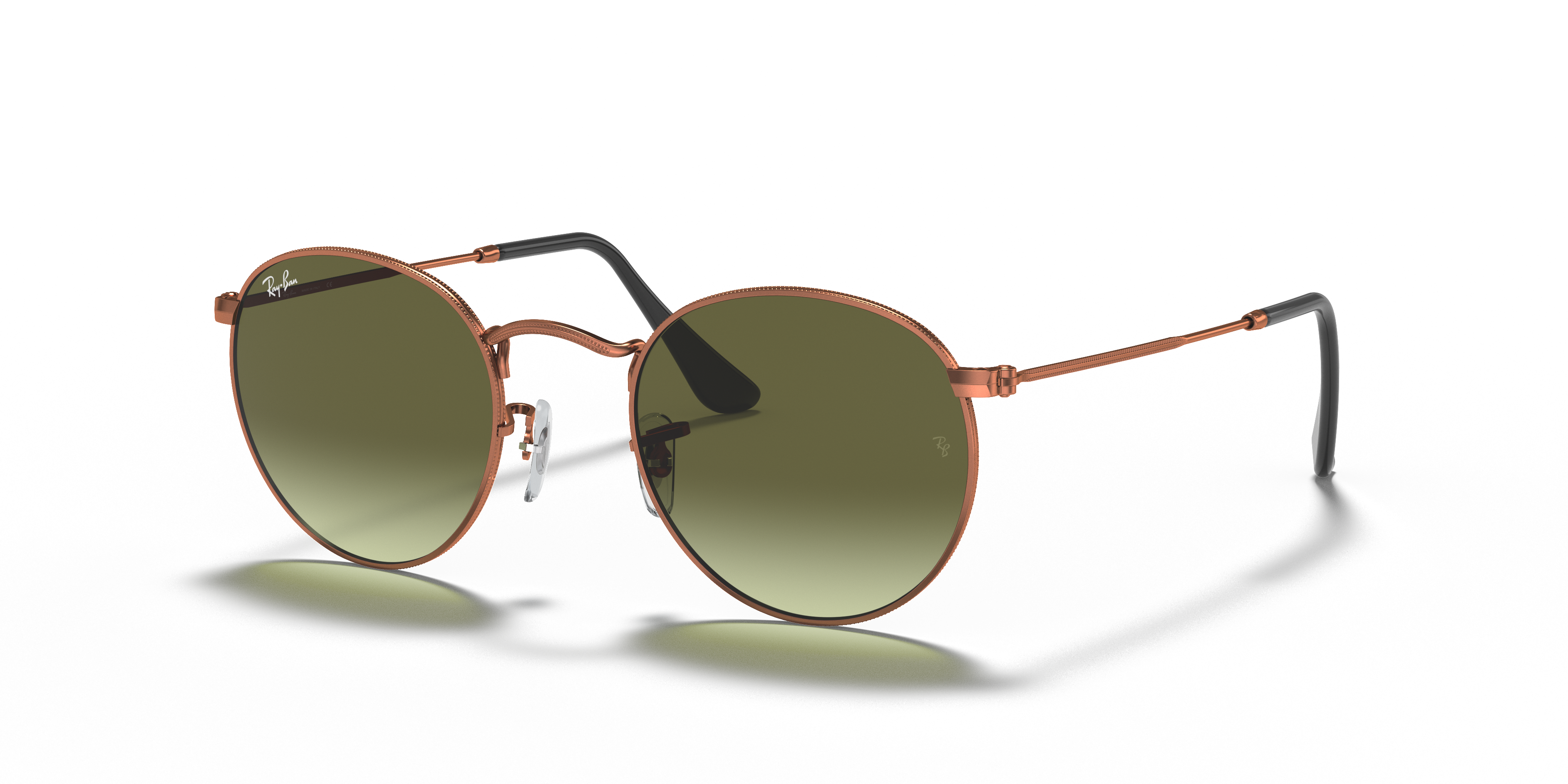 ray ban round metal bronze