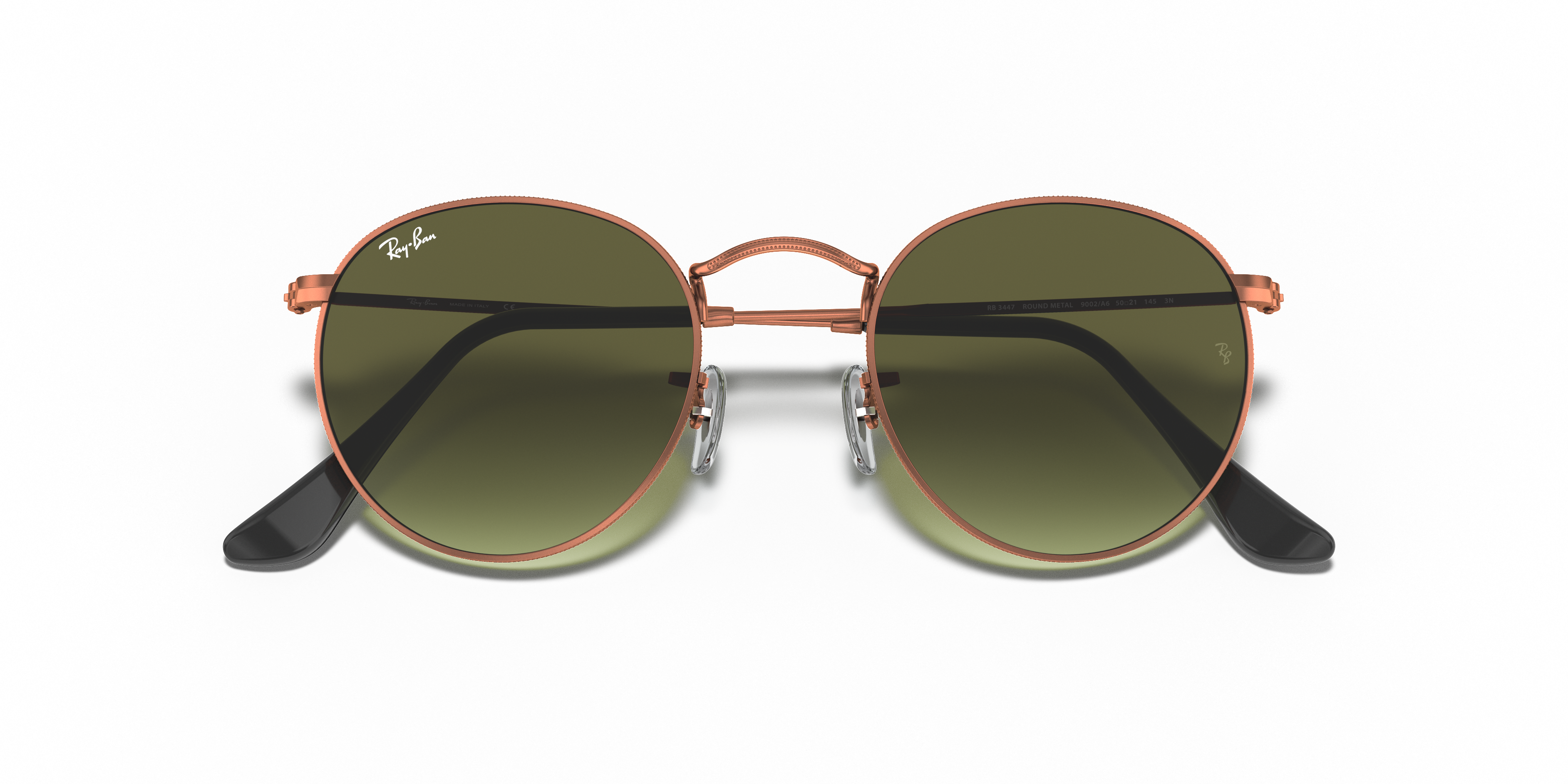 ray ban round metal copper