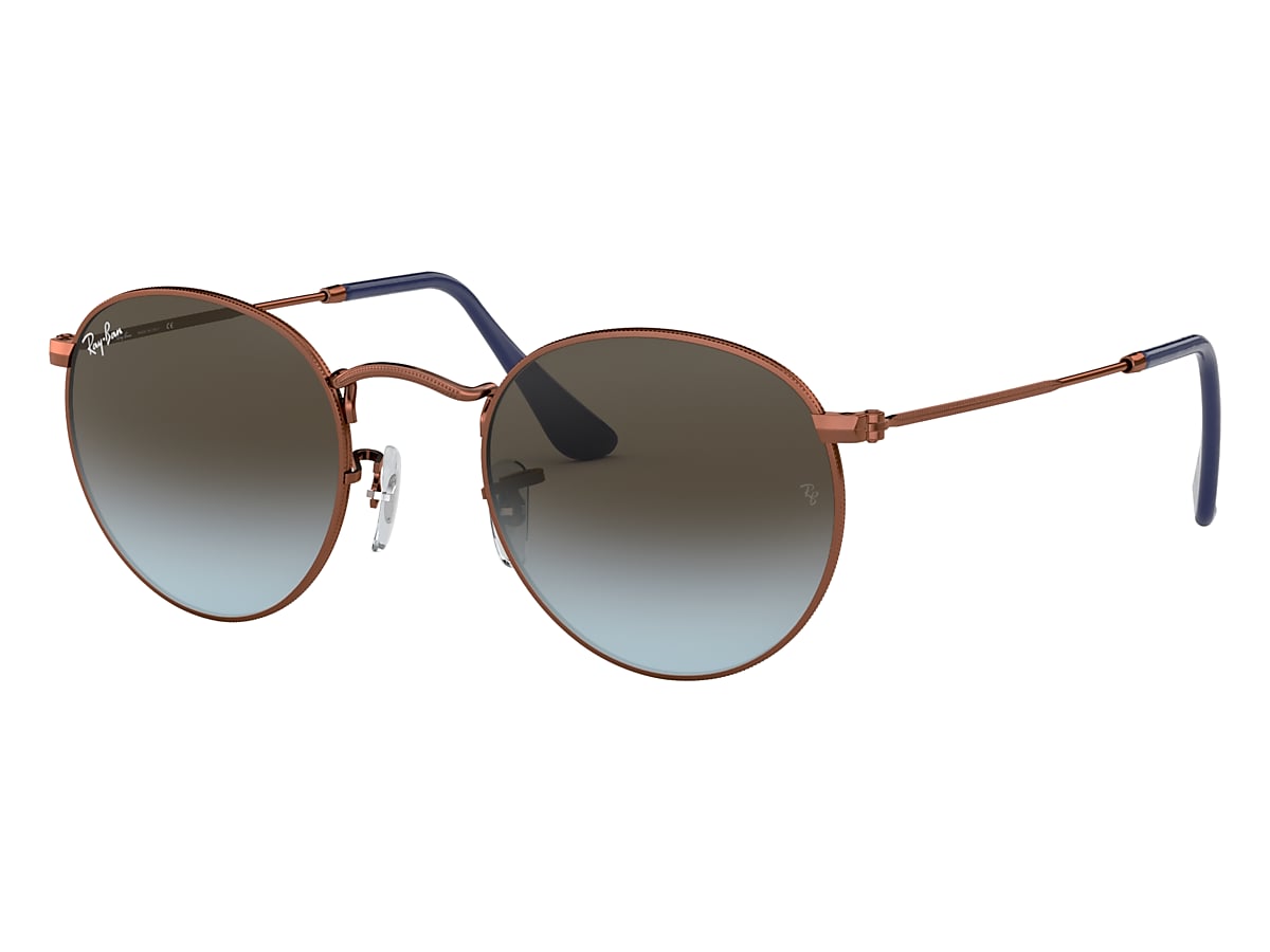onduidelijk Mannelijkheid Leidinggevende ROUND METAL Sunglasses in Bronze-Copper and Blue/Brown - RB3447 | Ray-Ban®  US
