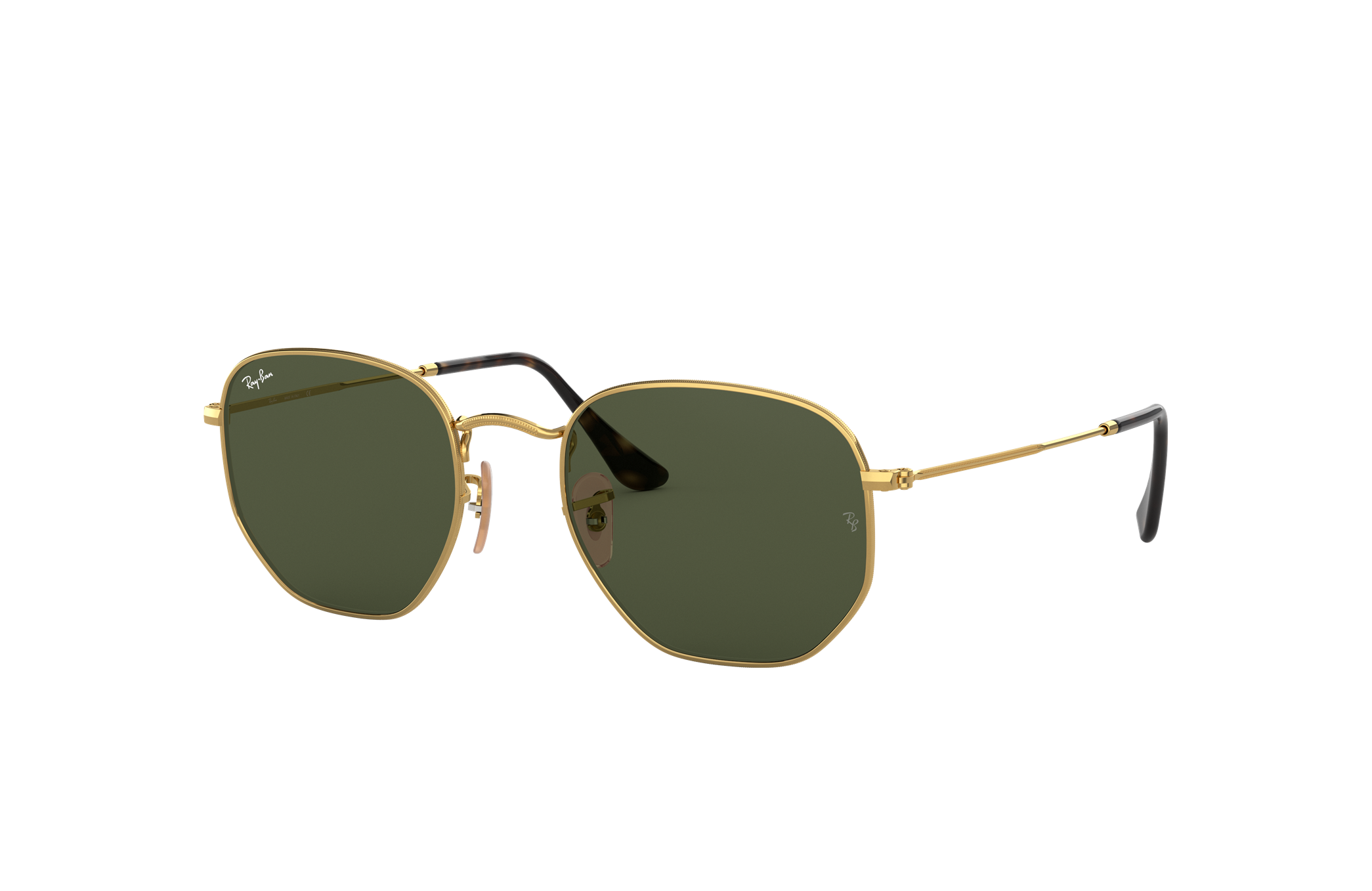 ray ban gold hexagonal sunglasses