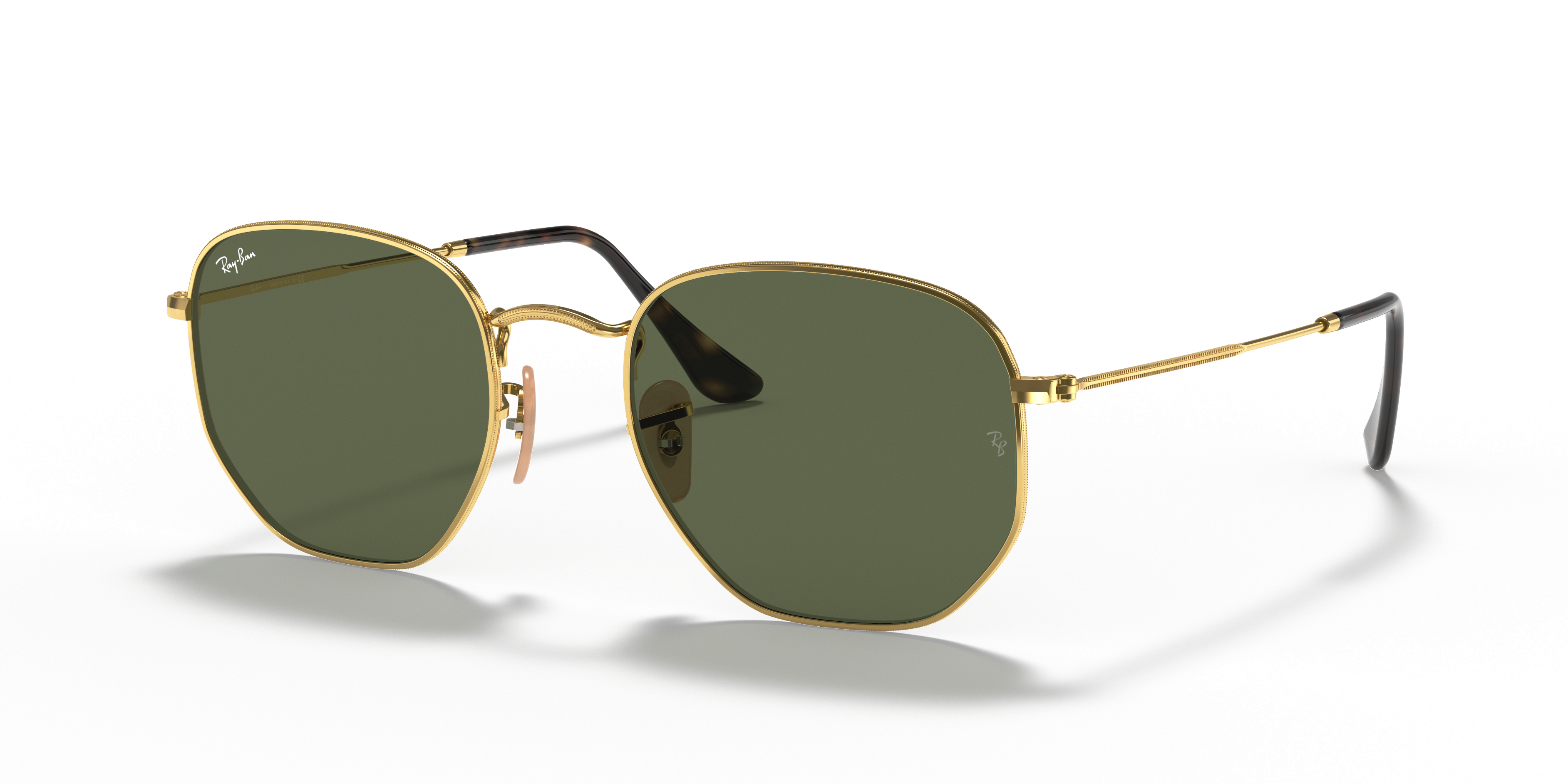 HEXAGONAL FLAT LENSES Sunglasses in Gold and Green - RB3548N | Ray 