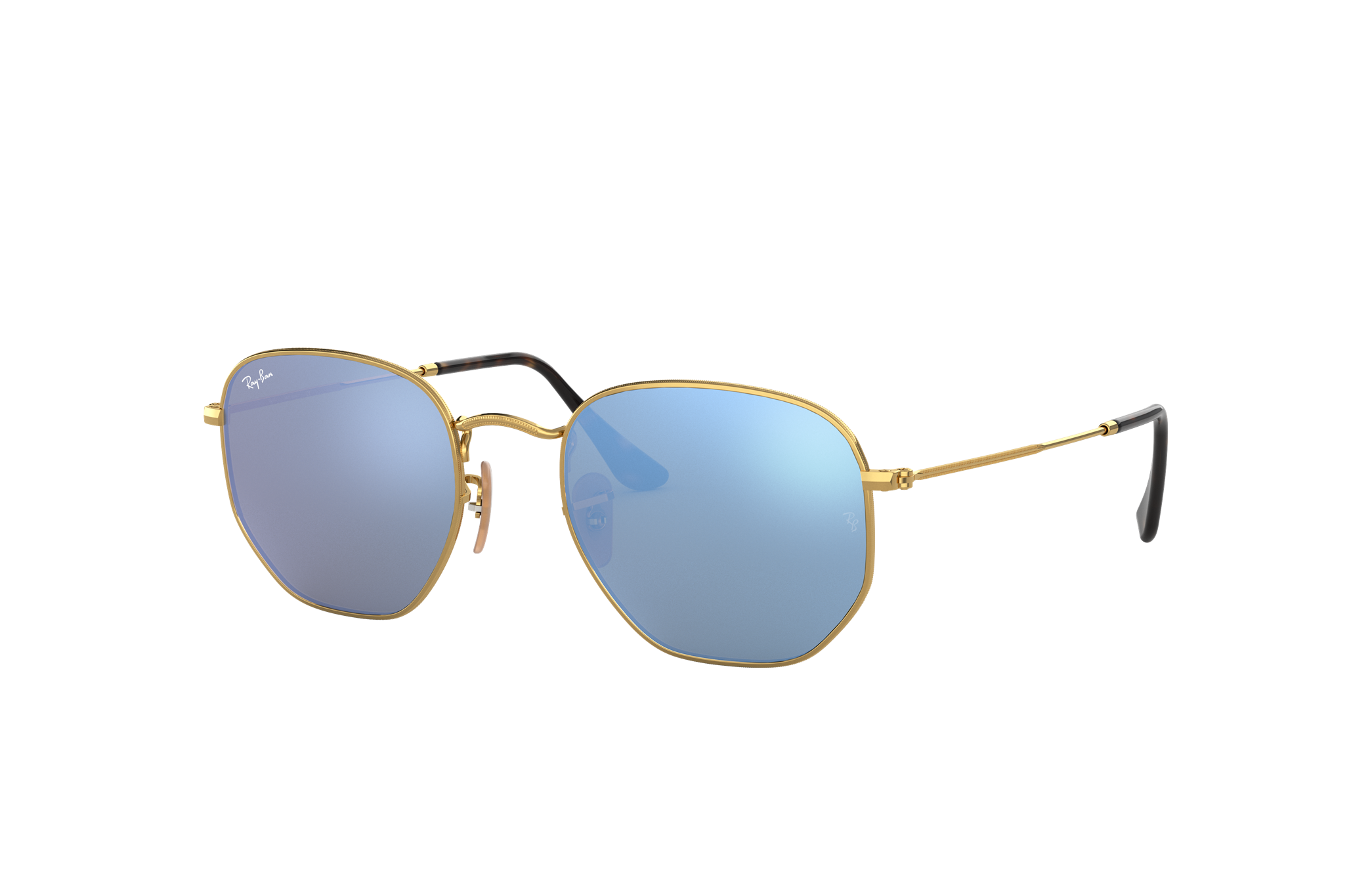 ray ban gold hexagonal sunglasses