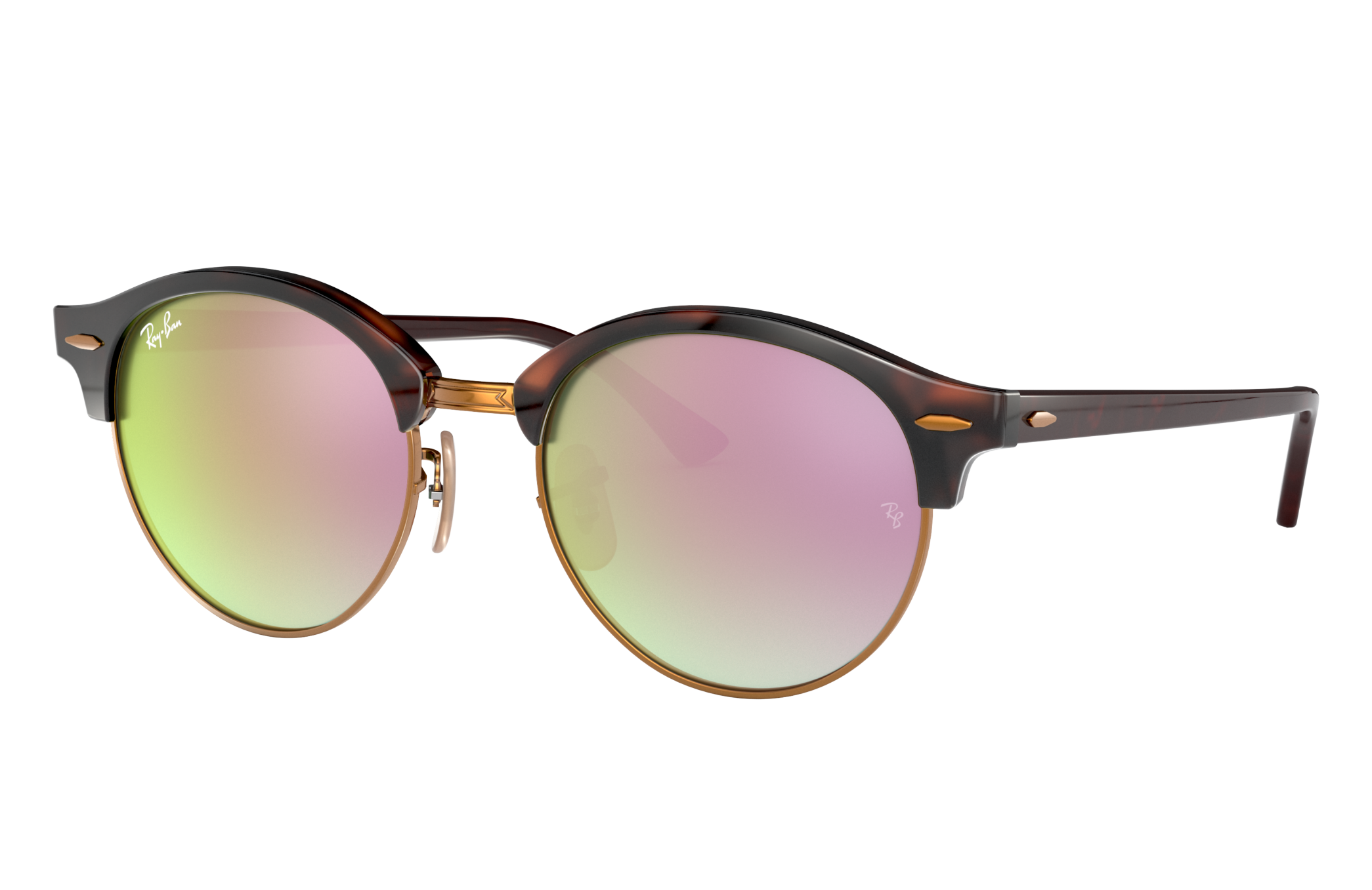 Clubround @collection Sunglasses in Red Havana and Copper | Ray-Ban®