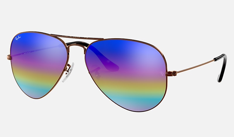 Bronze Copper Sunglasses in Blue Rainbow and AVIATOR MINERAL FLASH