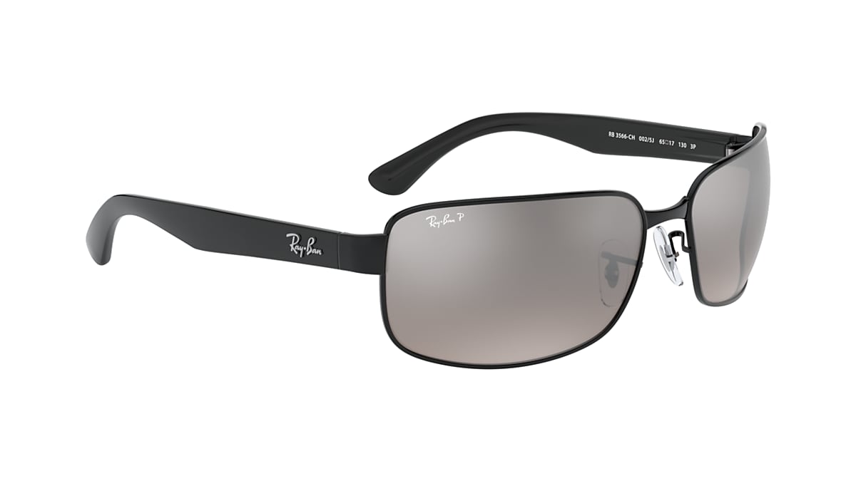 RB3566CH CHROMANCE Sunglasses in Black and Silver - RB3566CH | Ray 