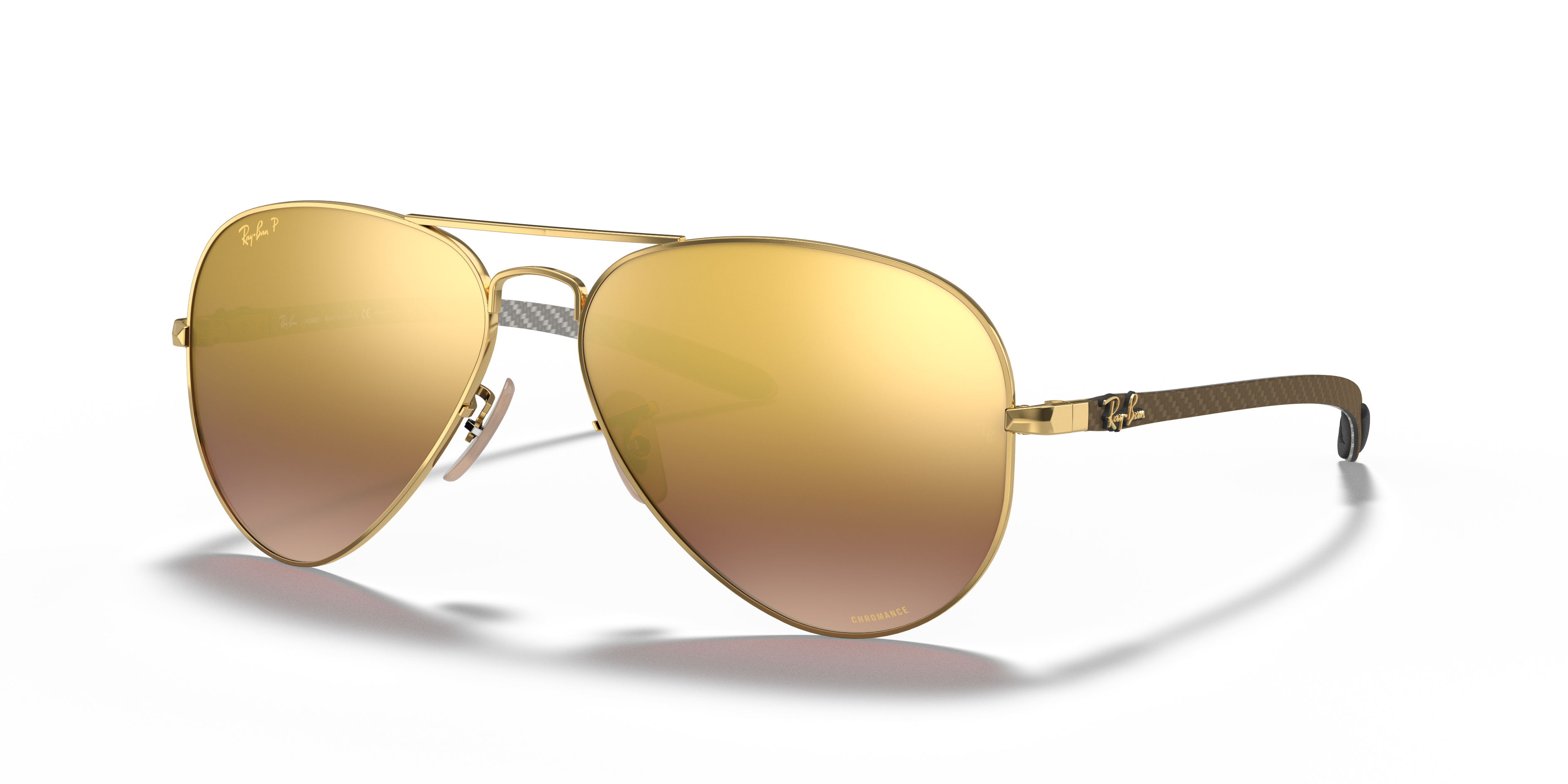 ray ban chromance gold