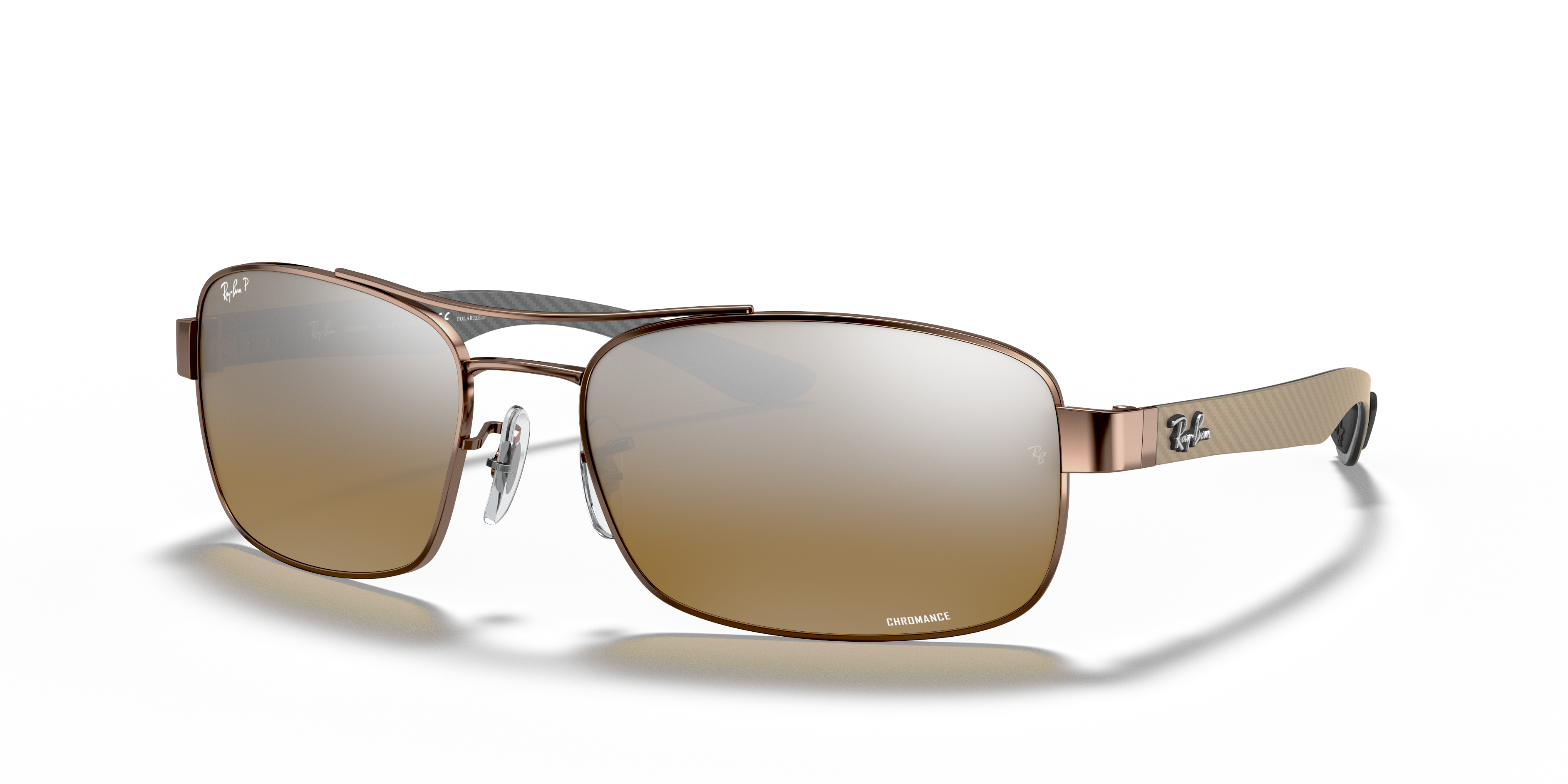 ray ban chromance brown