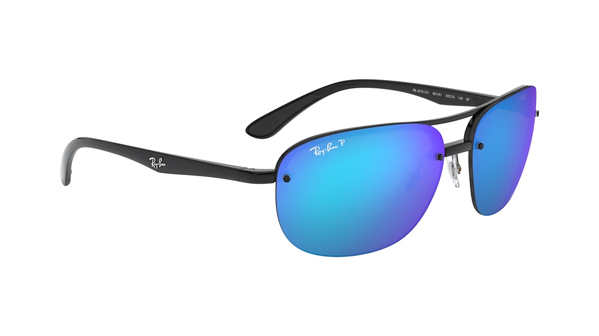 RB4275CH CHROMANCE Sunglasses in Black and Blue Ray Ban