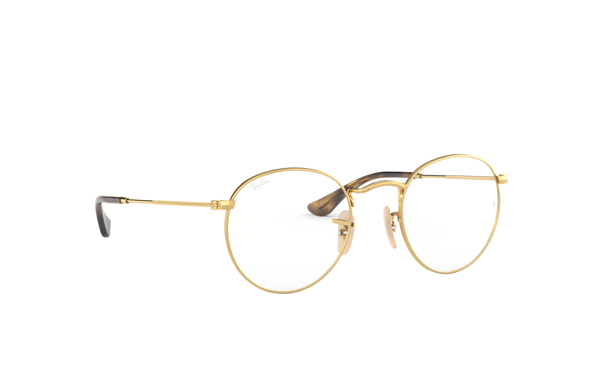 ray ban gold round eyeglasses