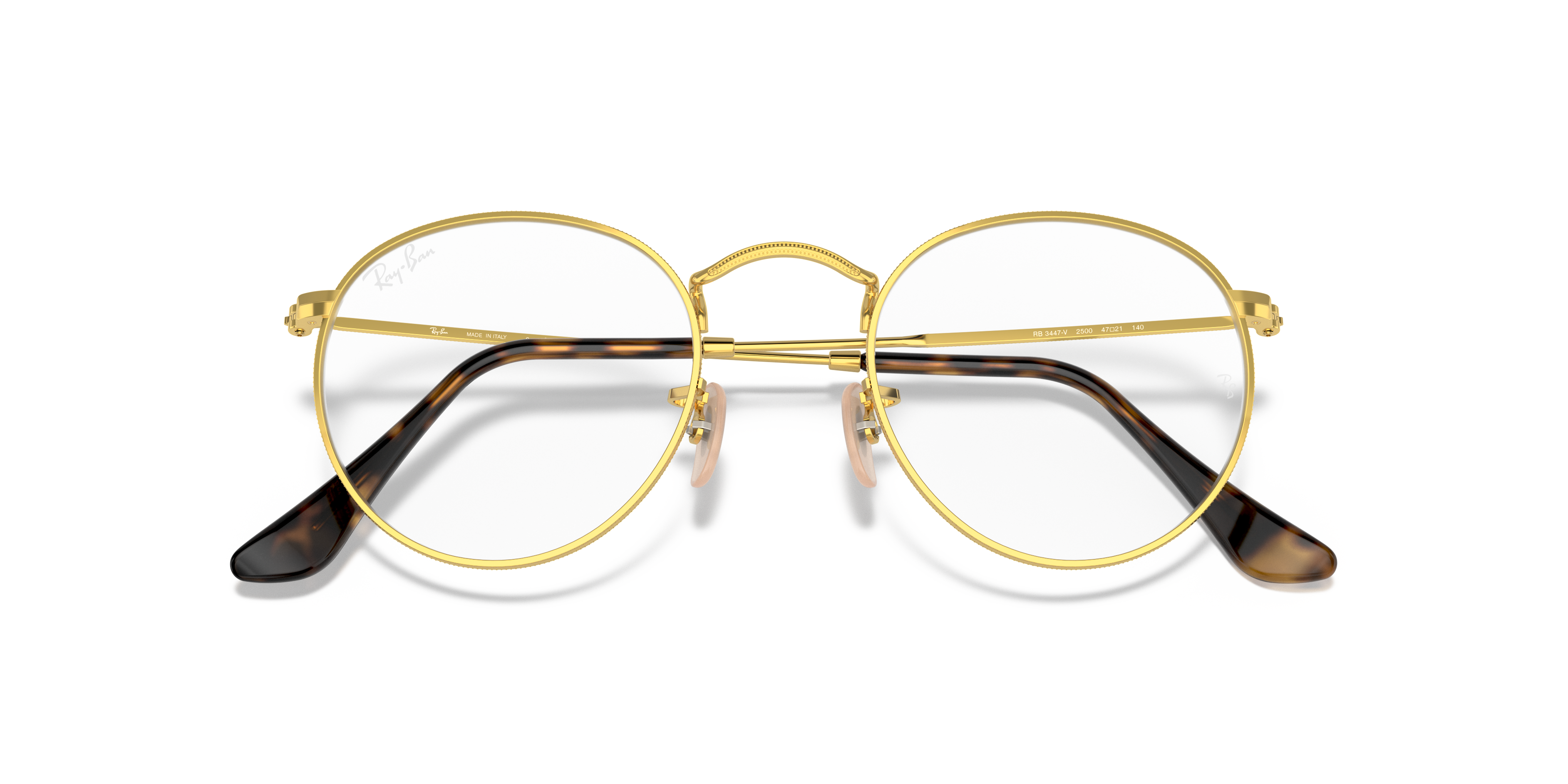 ray ban round metal optics gold