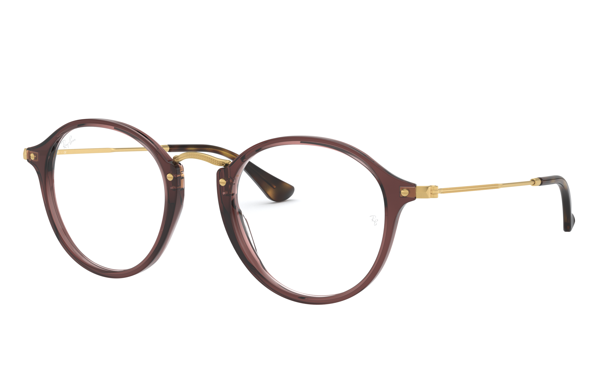 ray ban round fleck brown