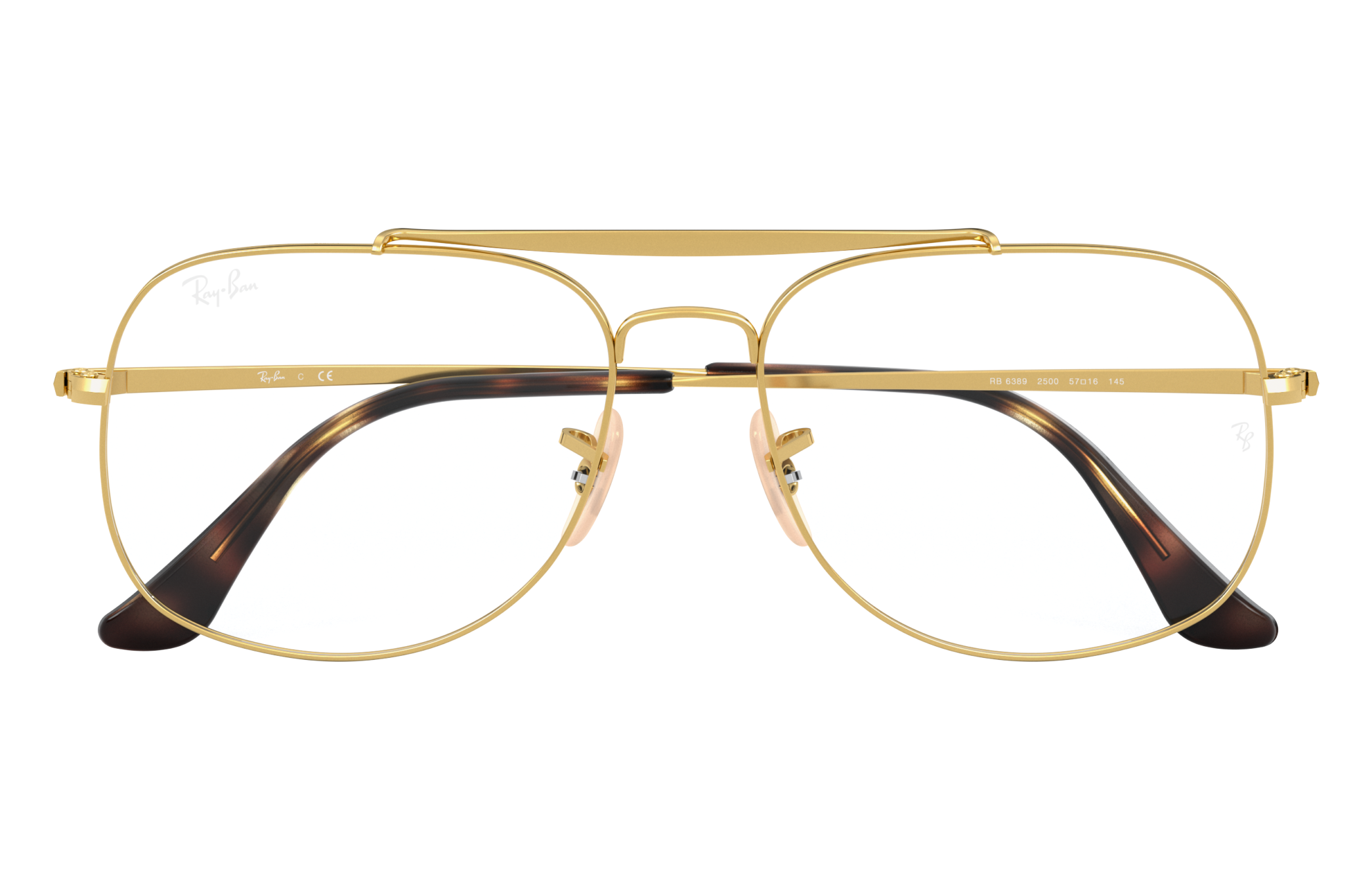 ray ban black gold aviator