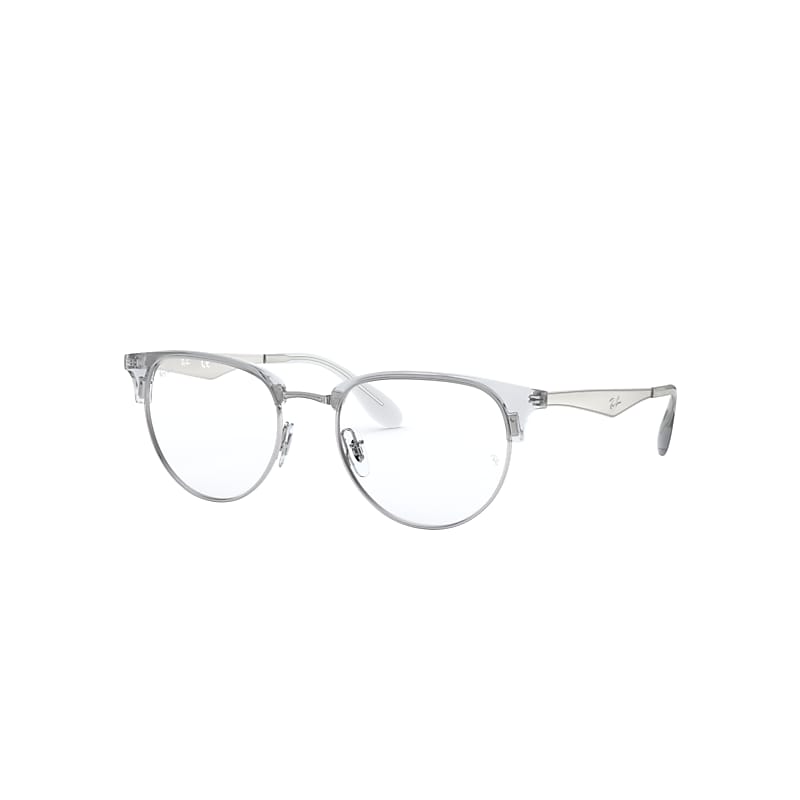 Ray-Ban Rb6396 Optics Eyeglasses Silver Frame Clear Lenses Polarized 51-19